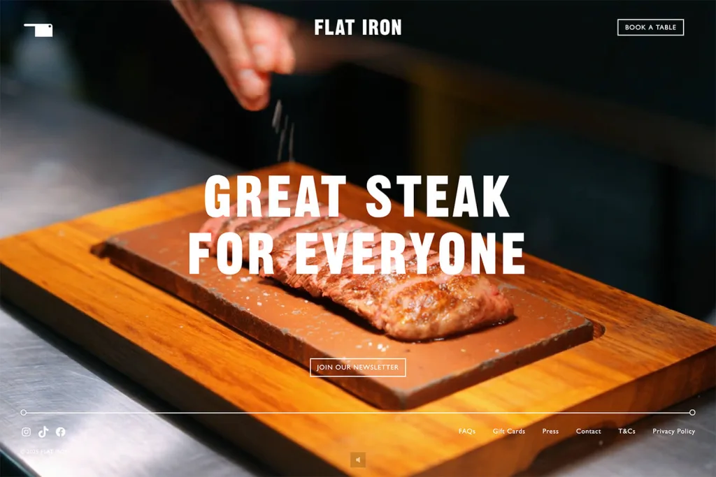 Flat Iron Website Home Page on Desktop