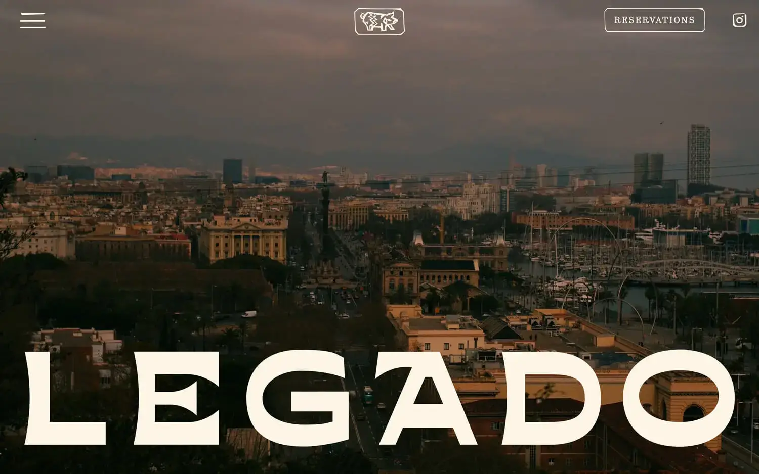 Legado Website Home Page on Desktop